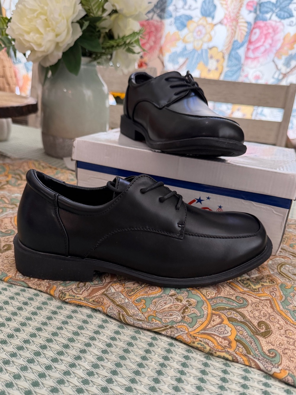 New Boy’s Dress Oxford Lace-Up Formal Shoes Sz 8 NIB Black Gala & Co